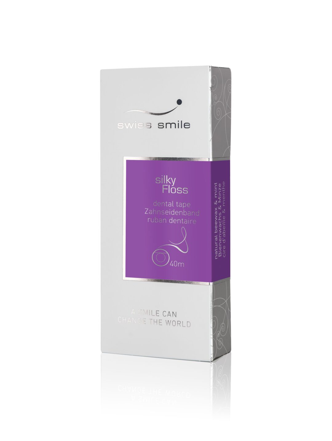 Шовковиста срібляста стрічка Swiss Smile (40м)